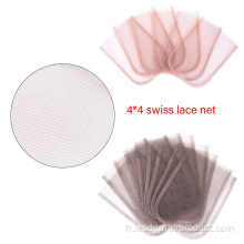 Filet à cheveux en dentelle suisse 4 × 4 13 × 4 pour la fabrication de perruques